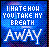 Pixelated blue background with white text reading "I HATE HOW YOU TAKE MY BREATH AWAY" in a retro digital style, featuring dithering and blocky pixel rendering typical of early internet graphics.