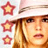Static 48x48 pixel buddy icon featuring a partial face with blonde hair and three red star icons on the left side against a light background.