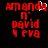 Red pixelated text on black background with one frame showing a white cursor over the 'd' in 'Amanda' and another frame showing the cursor absent.