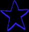 Blue star-shaped outline with internal geometric patterns on black background, transitioning through multiple animation frames.