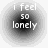 Four circular grayscale icons display the text "i feel so lonely" with varying background gradients and text clarity