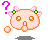 Pixelated character with peach face, pink cheeks, orange eyes, and bow-adorned ears; two variations show mouth shapes and floating bubble positions.