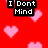 Red background with pink heart pattern and multiple text elements including "I Don't Mind," "DROWNING," "In," and "YOU" in black-and-white pixelated font.