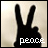 Four distinct pixelated images arranged in a : peace sign, pointing hand, house, and scissors with text labels