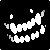 white pixelated teeth on black background, each showing subtle variations in tooth arrangement and spacing