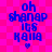 Blue pixelated text on a pink checkered background with a small heart symbol below the text.
