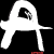 Static pixelated icon of a white stick figure with black and red accents on a transparent background, featuring an arched head shape and one arm extended horizontally.