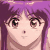 Pixelated anime-style character with purple hair and brown eyes on left, green text 'Original Icons .com' on dark green background right.