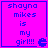 Four identical pixelated display blue text on a bright pink background with a small blue Pac-Man icon