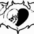 Black and white pixelated icon with a central circular shape containing a small figure, surrounded by abstract branching lines.