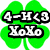 Green four-leaf clover with white text '4-H<3' and 'XoXo' on a white background, showing animation differences between frames.