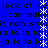 Blue background with black text repeating 'look at me look at me i can make i can make it rain snow it rain snow fa la la la fa la la la la la la la la' and white star-like patterns vertically aligned on both sides.