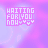Pixelated text 'WAITING FOR YOU NOW' with heart symbols on a pink-purple gradient background, animated color shifts across frames.