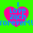 Bright green background with four identical pink heart shapes, each containing blue text reading "I LOVE ZACH" and a partial word below.