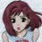 A 48x48 pixel buddy icon featuring a cartoon character with maroon hair and a light blue top on the left, paired with "Anime IM" text in white pixelated font on a black background to the right.