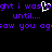 Purple pixelated text on black background with white cursor icon, showing repeated phrases and partial words.