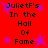 Red background with purple stars and repeated black text reading "JulietF's In the Hall Of Fame" in a pixelated font.