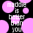 Pixelated text reads 'maddie is better than you' over black background with pink circles, no visible animation changes.