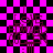 Pixelated text 'I LOVE EDWARD CULLEN' on a pink and black checkered background with four identical