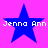 Four blue stars on a pink background with white text reading "Jenna Ann" beneath each star.