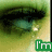 A close-up of a green-toned eye with visible tears, accompanied by partial text in green boxes.