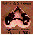 Pixelated icon of a pink mushroom with dark brown caps and white spots on a textured reddish-brown background.