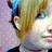 Pixelated image of a person with light brown hair and blue highlights on a pink background, next to blue background with white text 'jp nigga'.