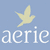 Light blue background with two yellow birds and white text 'aerie aerie' below, plus a blue 'My Life' text box above the right bird.