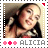 Alicia Keys avatar with three pink plus signs and 'ALICIA' text, showing subtle facial expression changes across frames.