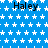 Blue background with white stars and repeated black text 'Haley' in multiple