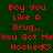 A static contact sheet of two identical animated frames showing red pixelated text on a dark green background with a heart symbol replacing the 'o' in Hooked.