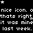 Black background with white pixelated text repeating 'nice icon. onice icon. onice icon. onice icon.' and 'thats right.thats right.thats right.thats right' in horizontal , interspersed with small star symbols