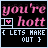 A 48x48 pixel animated buddy icon featuring pink text on a black background with a small heart symbol, displayed as two sequential frames in a contact sheet layout showing animation changes.