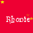 Red background with yellow and orange stars scattered , repeated white text "Rboute" in a pattern