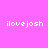 Pixelated text 'ilovejosh' appears in white on a split background of bright pink, light pink, and white sections.