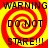Red and yellow spiral background with black text reading WARNING DO NOT STARE!!! repeated in four quadrants.
