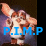 Pixelated image of a small, light brown and white animal with large ears and dark eyes, overlaid with blue text reading "P.I.M.P." against a dark background.