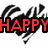 Red text 'HAPPY VALENTINE DAY!!' with black outlines over a white background with black abstract shapes, partially cropped.