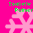Green text 'Isabelle Palmer' above pink snowflakes on a bright pink background, with two identical static frames shown side-by-side.