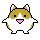 Two pixelated hamster-like characters with brown and white fur, pink inner ears, black eyes, and pink mouths stand side-by-side against a gray background.
