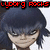 Pixelated anime-style character with dark blue hair and closed eyes, overlaid with red text reading 'cyborg rocks' at the top.
