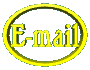 Yellow 3D-rendered 'E-mail' text inside a yellow oval ring, displayed in multiple views showing rotation and perspective changes.