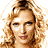 A 4-frame contact sheet of a pixelated animated icon featuring the same woman with curly blonde hair in different poses and accessories, including a white headband and dark beret, alongside text reading "Coolbuddy.com" on one frame.
