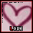 Animated sequence of heart-shaped icons with text changing from LOVE to HURTS