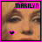 Four- of a pixelated face with 'MARILYN' text above, featuring animated heart symbols in different states