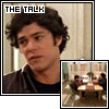 showing a person with curly dark hair in a brown jacket over a black shirt, with small inset scenes in the bottom-right corner of each frame