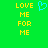 Green background with yellow pixelated text 'LOVE ME FOR ME' and a blue pixelated heart symbol.