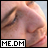 Pixelated close-up of a person's upper body with visible skin tones and dark hair strands, featuring text overlay at bottom.