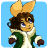 Pixel art animation of a Neopets character with brown hair and fox ears in green-and-white winter coat, showing snowball impact sequence from head to body with "OUCH!" text.
