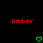 Red text reading 'Amber' appears twice on a black background with green pixelated hearts below each instance.